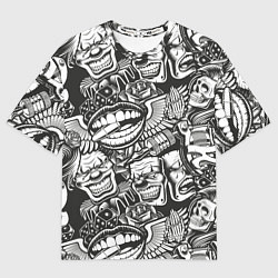 Футболка оверсайз мужская Тату ретро, цвет: 3D-принт