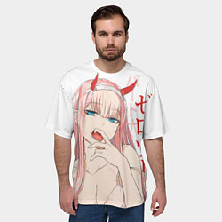 Футболка оверсайз мужская Darling in the Franxx Zero Two, цвет: 3D-принт — фото 2