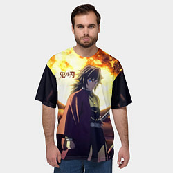 Футболка оверсайз мужская Demon Slayer: Kimetsu no Yaiba, цвет: 3D-принт — фото 2