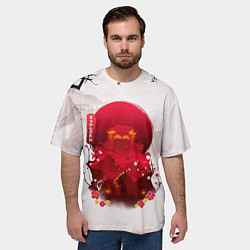 Футболка оверсайз мужская Кенджиро Ренгоку Kimetsu no Yaiba, цвет: 3D-принт — фото 2