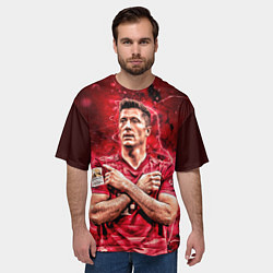 Футболка оверсайз мужская Левандовски Lewandowski 9, цвет: 3D-принт — фото 2