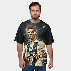 Футболка оверсайз мужская Криштиану Роналду Ювентус, цвет: 3D-принт — фото 2