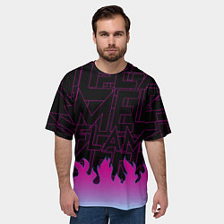Футболка оверсайз мужская РОЗОВОЕ ПЛАМЯ PINK FLAME, цвет: 3D-принт — фото 2