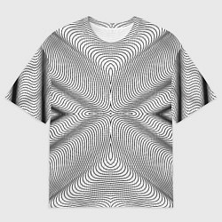 Футболка оверсайз мужская Линии иллюзия, цвет: 3D-принт