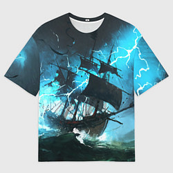 Футболка оверсайз мужская Летучий голландец, цвет: 3D-принт