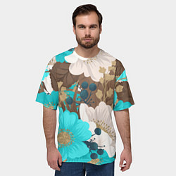 Футболка оверсайз мужская Красивые цвеТы, цвет: 3D-принт — фото 2