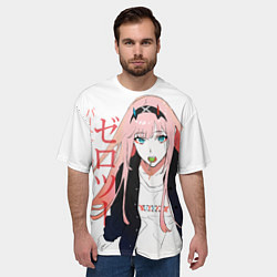 Футболка оверсайз мужская Zero Two, Darling in the Franx, цвет: 3D-принт — фото 2