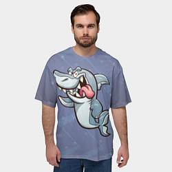 Футболка оверсайз мужская Акула, цвет: 3D-принт — фото 2