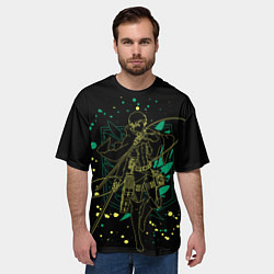 Футболка оверсайз мужская Атака Титанов, Леви Аккерман, цвет: 3D-принт — фото 2