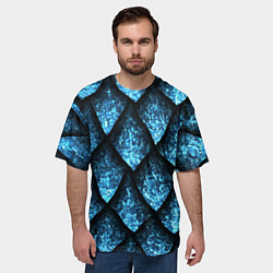 Футболка оверсайз мужская Чешуя ледяного дракона, цвет: 3D-принт — фото 2