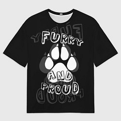 Мужская футболка оверсайз Furry proud