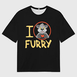 Футболка оверсайз мужская I love furry, цвет: 3D-принт