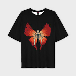 Мужская футболка оверсайз Butterfly Skeleton