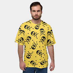 Футболка оверсайз мужская Череповый фон Черепа, цвет: 3D-принт — фото 2