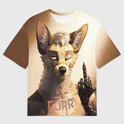 Футболка оверсайз мужская Furry jackal, цвет: 3D-принт