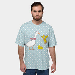 Футболка оверсайз мужская Утка и утята, цвет: 3D-принт — фото 2