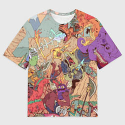 Футболка оверсайз мужская MONSTER WAR СЮРРЕАЛИЗМ, цвет: 3D-принт