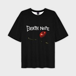 Мужская футболка оверсайз Death Note яблоко и ручка