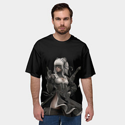 Футболка оверсайз мужская Nier: Automata, цвет: 3D-принт — фото 2