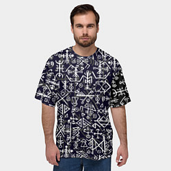 Футболка оверсайз мужская Руны, цвет: 3D-принт — фото 2