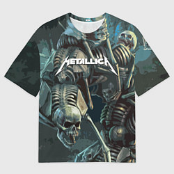 Футболка оверсайз мужская Metallica Metal Skull, цвет: 3D-принт
