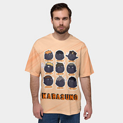 Футболка оверсайз мужская Вороны школы Карасуно Haikyu!!, цвет: 3D-принт — фото 2