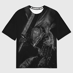 Футболка оверсайз мужская БЕРСЕРК черно - белый, цвет: 3D-принт