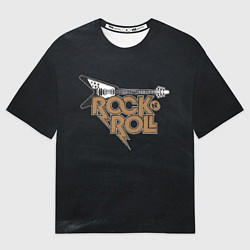 Мужская футболка оверсайз Rock n Roll Гитара