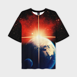 Мужская футболка оверсайз Космос земля 3D