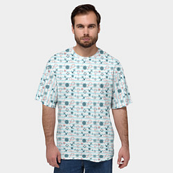 Футболка оверсайз мужская Морской фон, цвет: 3D-принт — фото 2