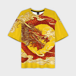Футболка оверсайз мужская Китайский Дракон, China Dragon, цвет: 3D-принт