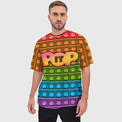 Футболка оверсайз мужская POP it ПУПЫРКА, цвет: 3D-принт — фото 2