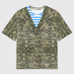 Мужская футболка оверсайз Камуфляж ВДВ со значком