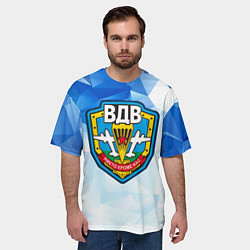 Футболка оверсайз мужская День ВДВ, значок, цвет: 3D-принт — фото 2