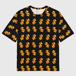 Футболка оверсайз мужская Доллар золотой, цвет: 3D-принт