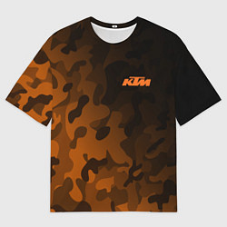 Футболка оверсайз мужская KTM КТМ CAMO RACING, цвет: 3D-принт