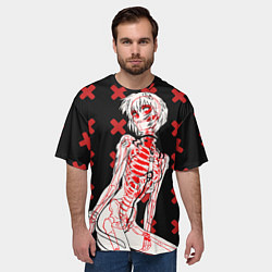 Футболка оверсайз мужская Ева 00 Аянами Рей в X Ray, цвет: 3D-принт — фото 2