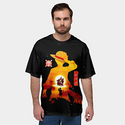 Футболка оверсайз мужская Манки Д Луффи пираты Соломенной Шляпы, цвет: 3D-принт — фото 2