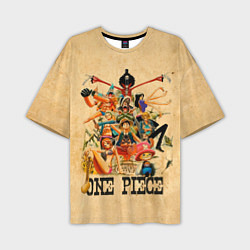 Мужская футболка оверсайз One Piece пираты Соломенной Шляпы