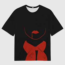 Мужская футболка оверсайз Пищеблок Красный Рисунок