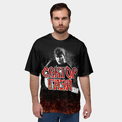 Футболка оверсайз мужская Сектор Газа Юра ХОЙ, цвет: 3D-принт — фото 2