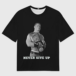 Мужская футболка оверсайз Never give up