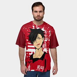 Футболка оверсайз мужская Куроо Тецуро, Haikyuu!!,, цвет: 3D-принт — фото 2