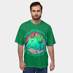 Футболка оверсайз мужская Спящий Бульбазавр, цвет: 3D-принт — фото 2