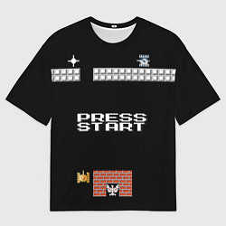 Футболка оверсайз мужская Press start, цвет: 3D-принт
