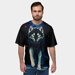 Футболка оверсайз мужская КРАСИВЫЙ ВОЛК, цвет: 3D-принт — фото 2