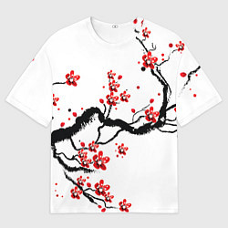 Футболка оверсайз мужская САКУРА ЦВЕТЁТ И БЛАГАУХАЕТ, цвет: 3D-принт