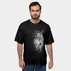Футболка оверсайз мужская БЕЛЫЙ ТИГР, цвет: 3D-принт — фото 2
