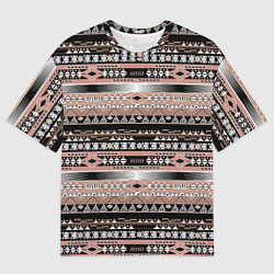 Мужская футболка оверсайз Полосатый этнический орнамент