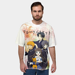 Футболка оверсайз мужская Корзинка фруктов персонажи, цвет: 3D-принт — фото 2